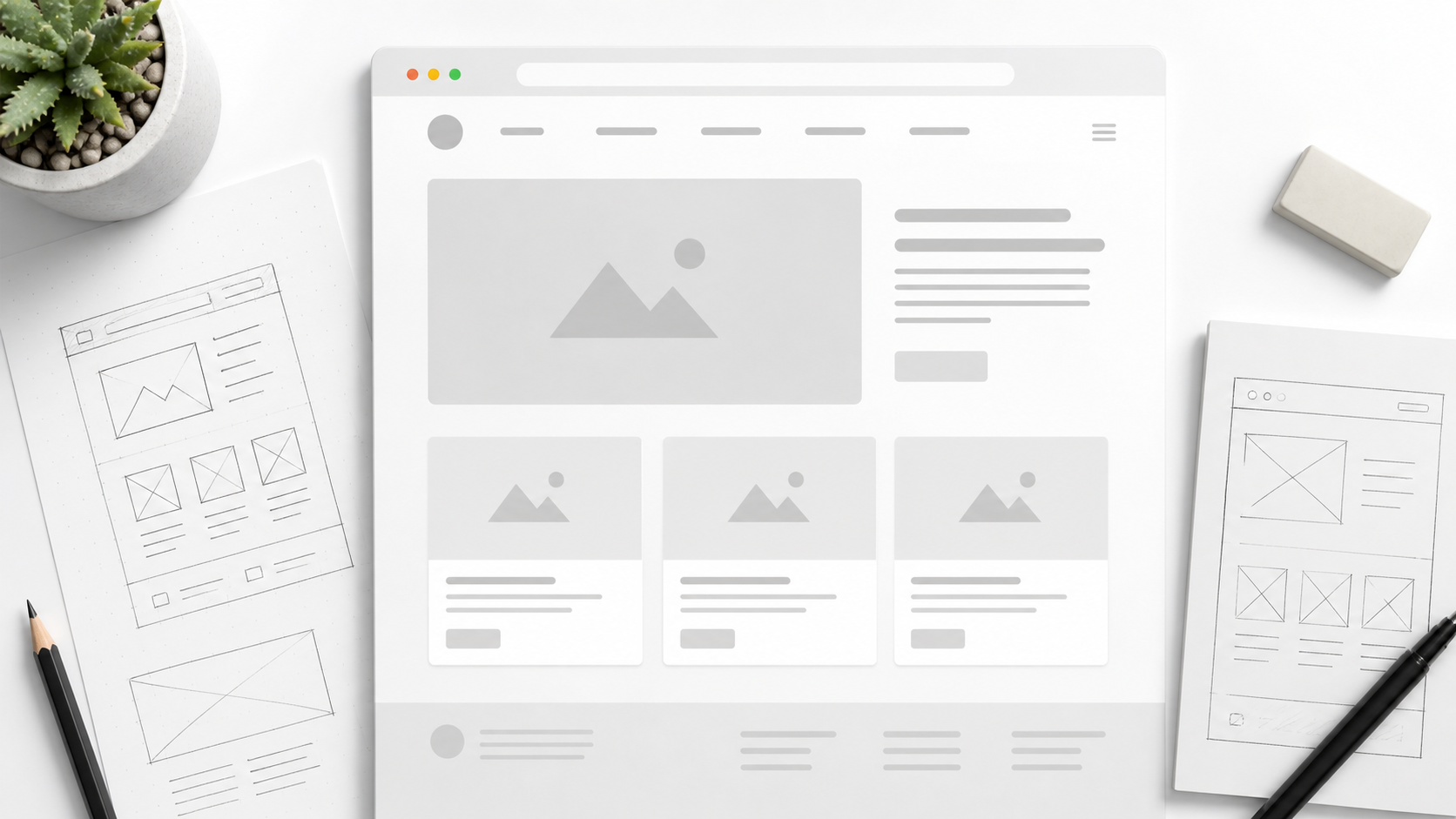 Illustration of a website wireframe